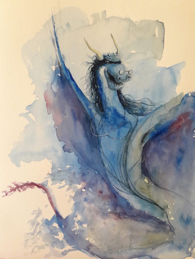 Dragon, aquarelle. Watercolor