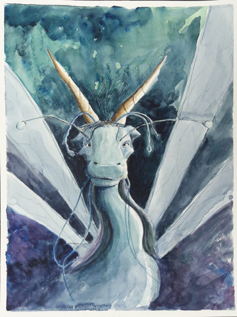 Dragon aquarelle watercolor fantastique